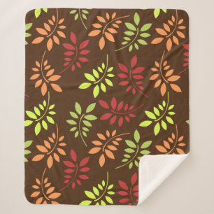 Colourful Autumn Leaves in Warm Tones Sherpa Blanket