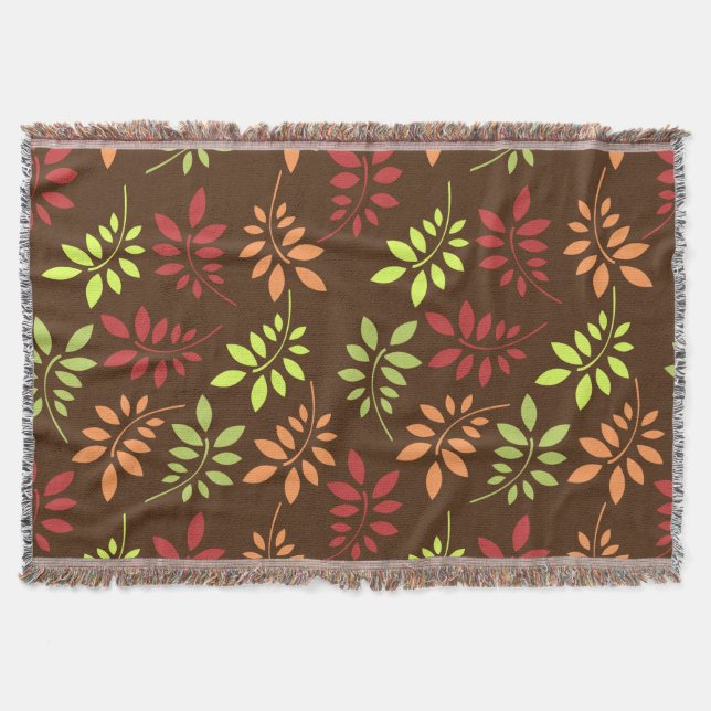 Colourful Autumn Leaves in Warm Tones Throw Blanke Blanket (Front)