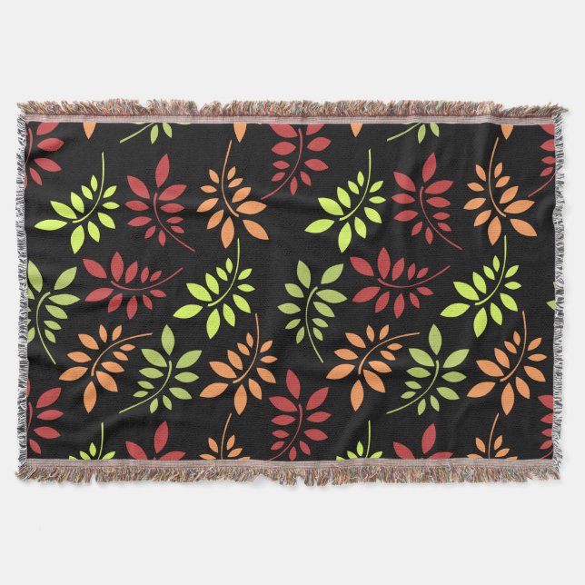 Colourful Autumn Leaves in Warm Tones Throw Blanke Blanket (Front)