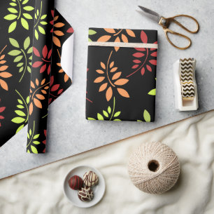 Colourful Autumn Leaves in Warm Tones Wrapping Pap Paper