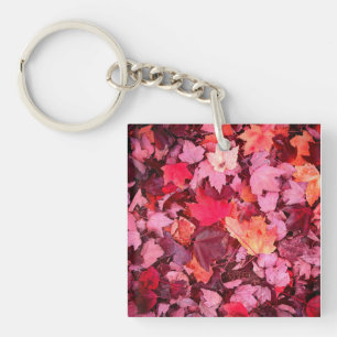 Colourful Autumn Leaves Key Ring