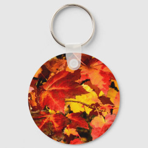 Colourful Autumn Leaves Key Ring