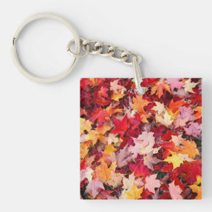 Colourful Autumn Leaves Key Ring