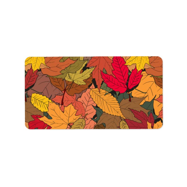 Colourful autumn leaves label (Front)