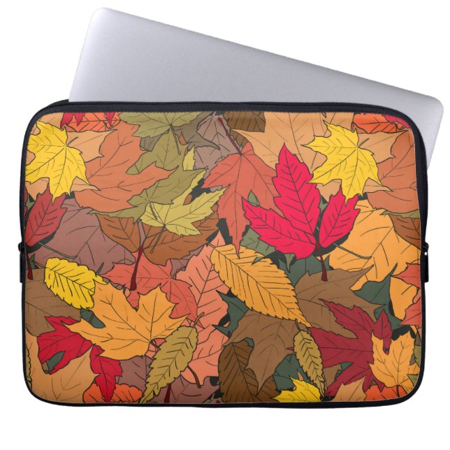 Colourful autumn leaves laptop sleeve (Front)