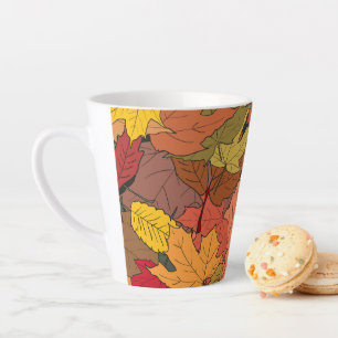 Colourful autumn leaves latte mug
