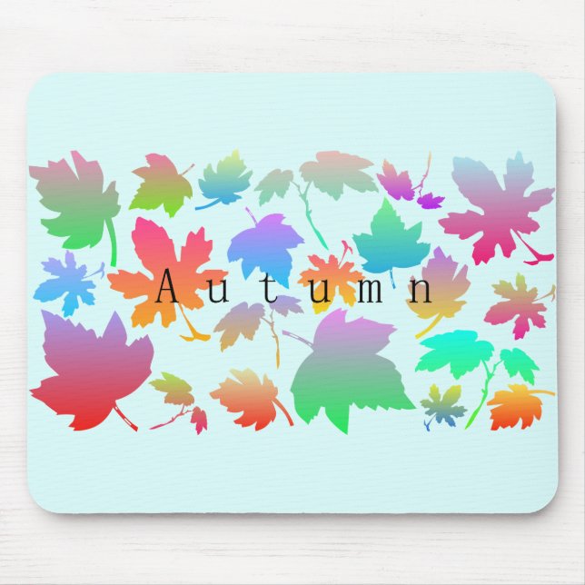 Colourful autumn leaves mouse pad (Front)