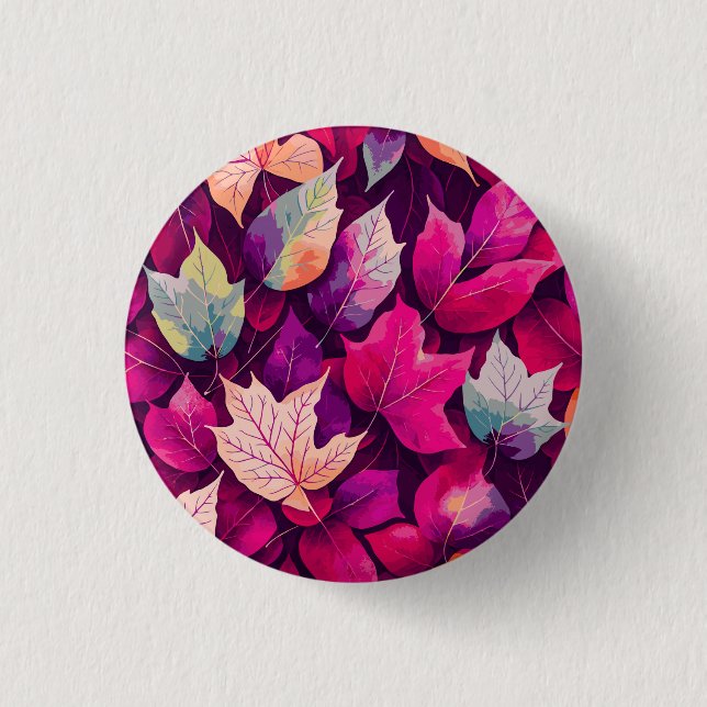 Colourful Autumn Leaves Pattern-68218 3 Cm Round Badge (Front)