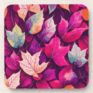 Colourful Autumn Leaves Pattern-68218 Coaster
