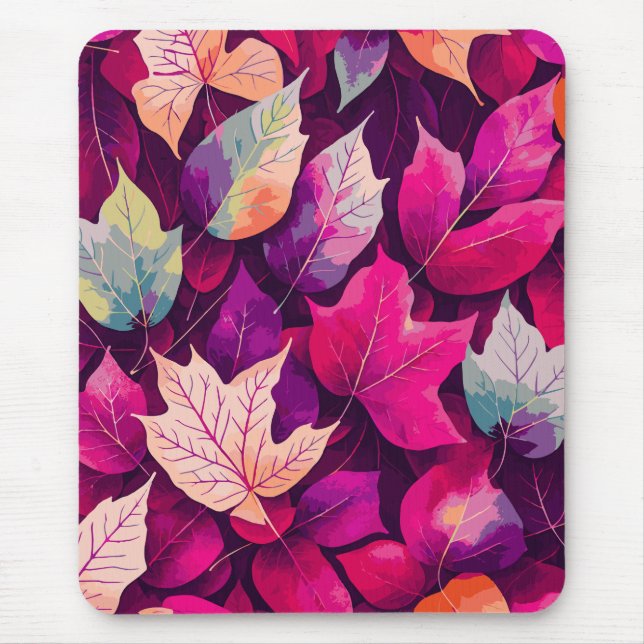 Colourful Autumn Leaves Pattern-68218 Mouse Pad (Front)
