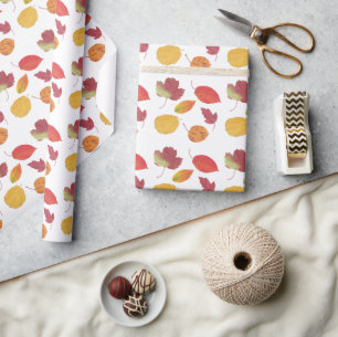 Colourful Autumn Leaves Pattern / Fall Foliage Wrapping Paper