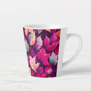 Colourful Autumn Leaves Pattern Latte Mug