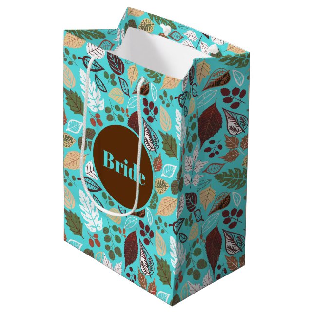 Colourful Autumn leaves pattern Medium Gift Bag (Front Angled)