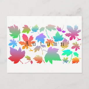 Colourful autumn leaves postcard