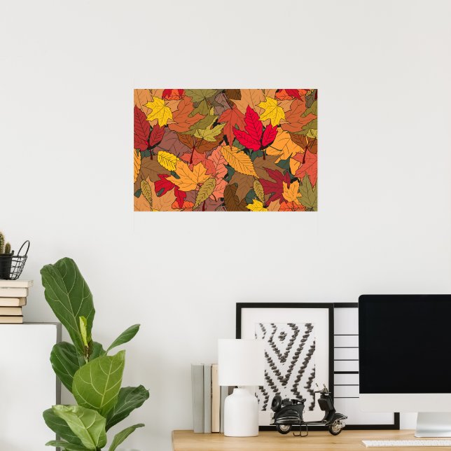 Colourful autumn leaves poster (Home Office)