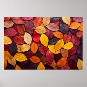 Colourful Autumn Leaves Poster