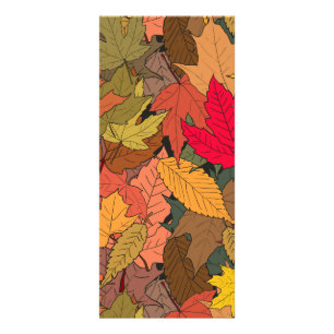 Colourful autumn leaves rack card