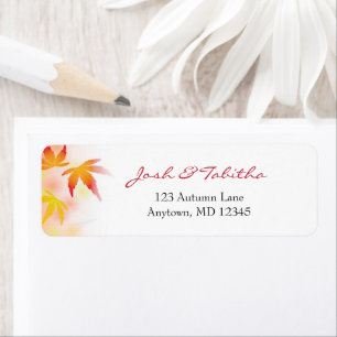 Colourful Autumn Leaves   Return Address Label