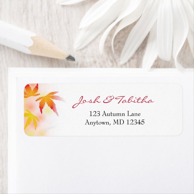 Colourful Autumn Leaves | Return Address Label (Insitu)