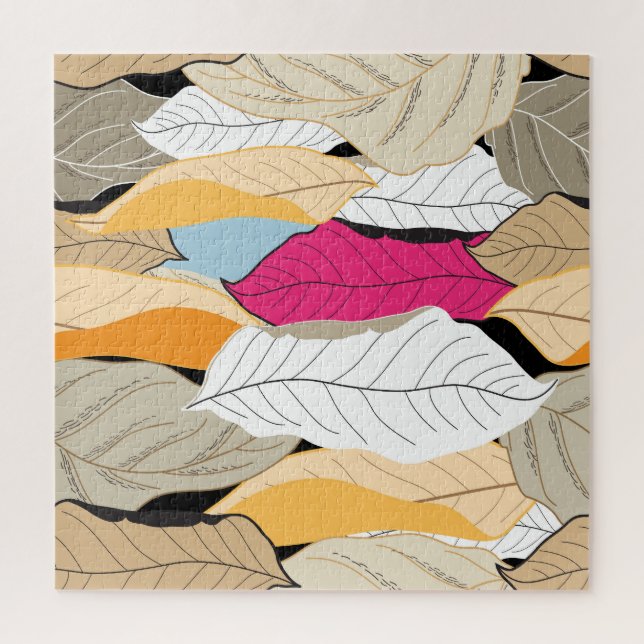 Colourful autumn leaves, seamless pattern. jigsaw puzzle (Vertical)
