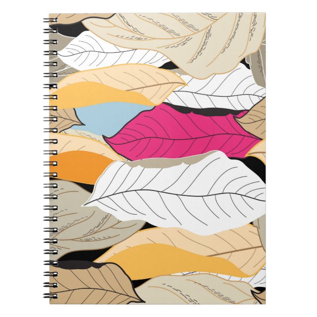 Colourful autumn leaves, seamless pattern. notebook (Front)