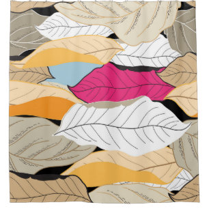 Colourful autumn leaves, seamless pattern. shower curtain