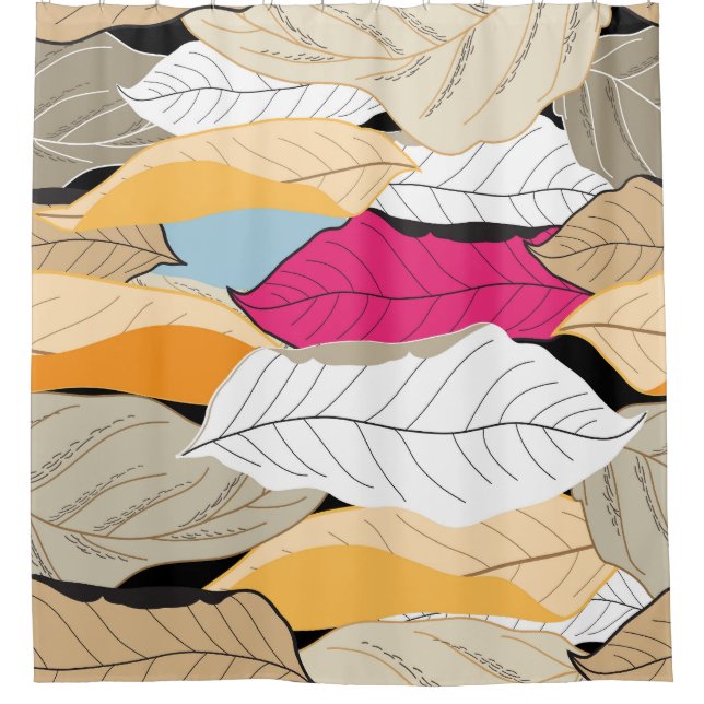 Colourful autumn leaves, seamless pattern. shower curtain (Front)