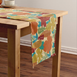 Colourful Autumn Leaves Short Table Runner
