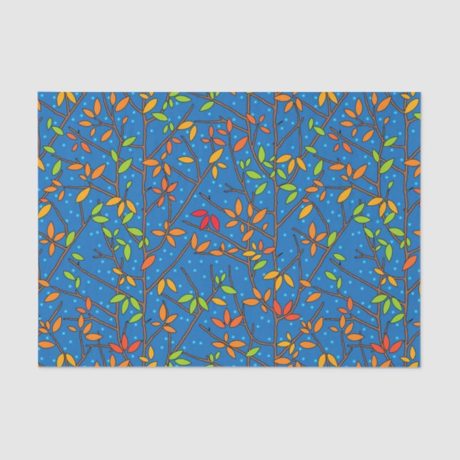 Colourful Autumn Leaves Tissue Paper (Front)