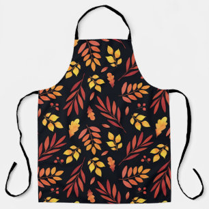 Colourful Autumn Leaves Watercolor Pattern Apron