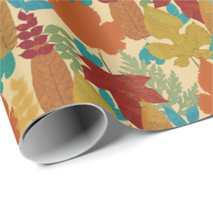 Colourful Autumn Leaves Wrapping Paper