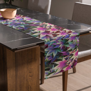 Colourful Autumn Maple Leaves Floral Short Table Runner