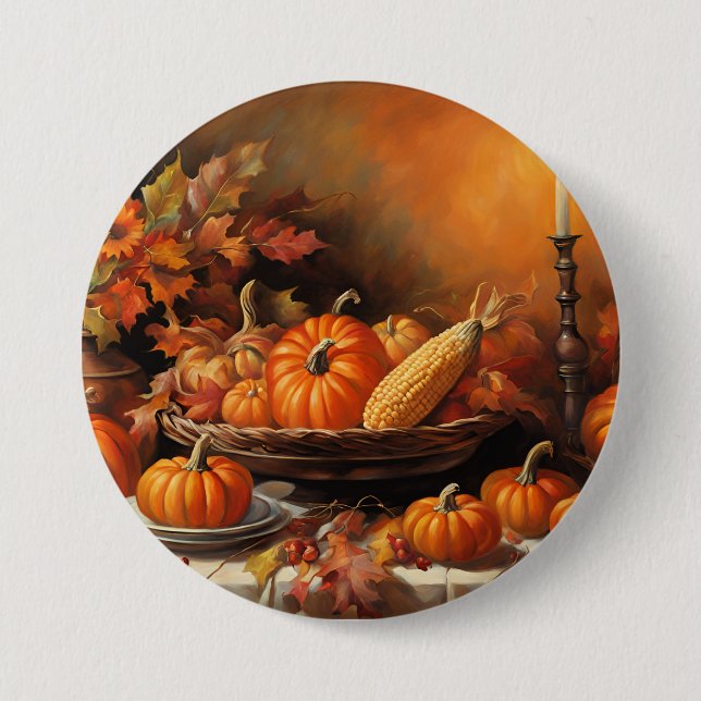 Colourful Autumn Pumpkins 7.5 Cm Round Badge (Front)