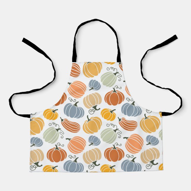 Colourful Autumn Pumpkins Pattern Apron (Front)