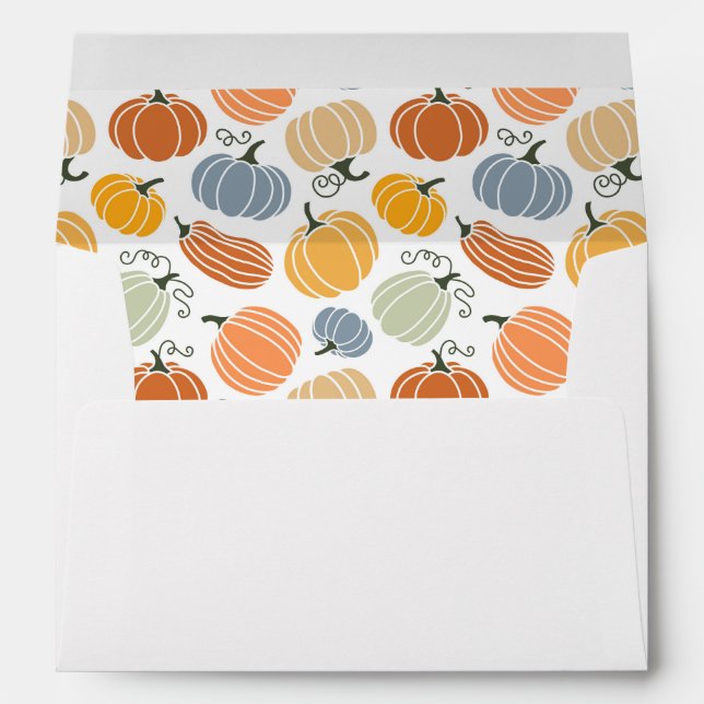 Colourful Autumn Pumpkins Pattern Envelope (Back (Bottom))