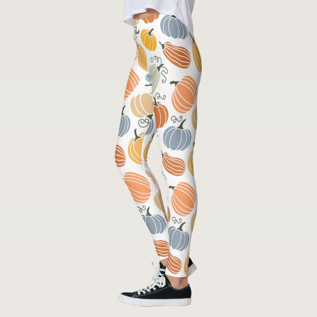 Colourful Autumn Pumpkins Pattern Leggings (Left)