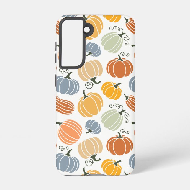 Colourful Autumn Pumpkins Pattern Samsung Galaxy S21 Case (Back)