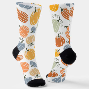 Colourful Autumn Pumpkins Pattern Socks