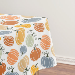 Colourful Autumn Pumpkins Pattern Tablecloth