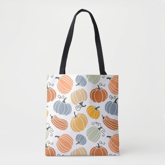 Colourful Autumn Pumpkins Pattern Tote Bag (Front)
