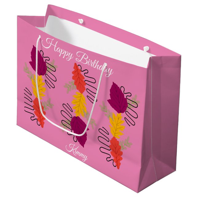 Colourful Autumn Rustic  Large Gift Bag (Front Angled)