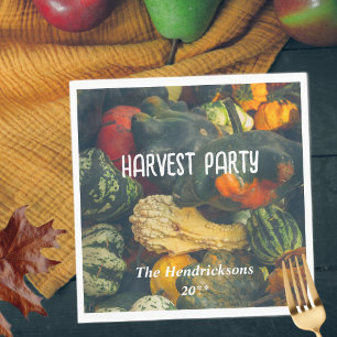  Colourful autumn squash and pumpkins Napkin