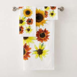 Colourful Autumn Sunflowers Photos Towel Set