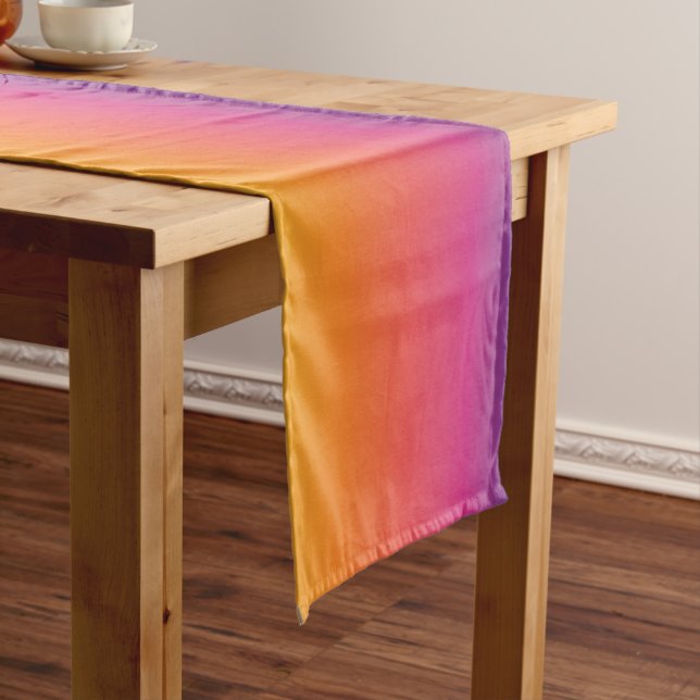 Colourful Autumn Sunset Gradient Short Table Runner (In Situ)