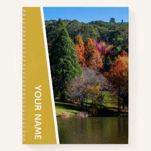 Colourful Autumn Trees, Botanical Garden Gold Notebook