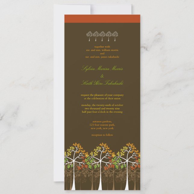 Colourful Autumn Trees Woodland Fall Wedding Invit Invitation (Front)