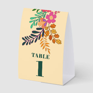 Colourful Autumn Women's Table Number