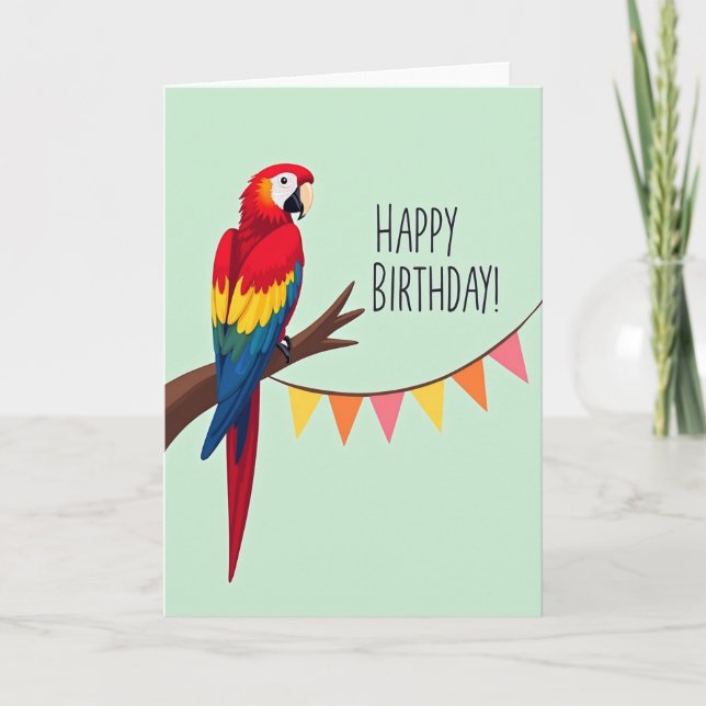 Colourful Avian Birthday Card (Front)