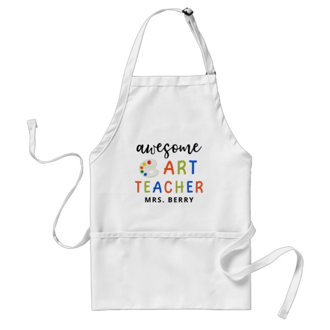 Colourful Awesome Art Teacher Standard Apron (Front)