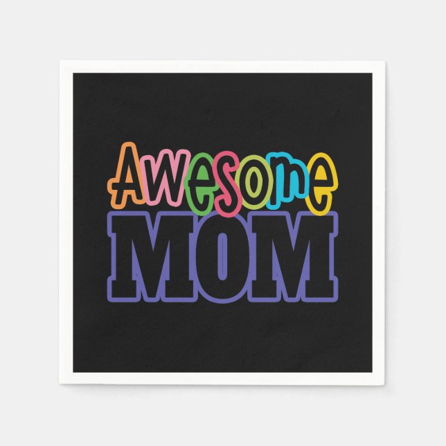 Colourful Awesome Mum Mother's Day | Paper Napkin (Front)
